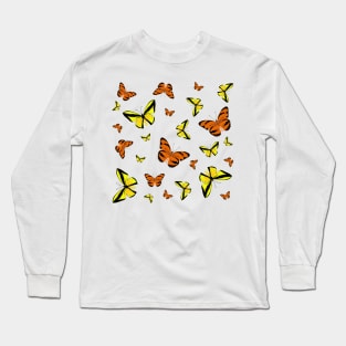 Orange and yellow butterflies Long Sleeve T-Shirt